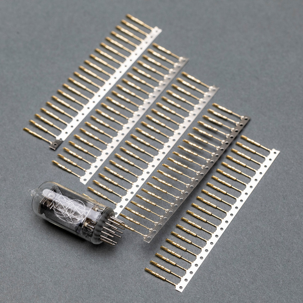 Gold Plated Nixie/VFD Tube Socket Pins, 100pcs